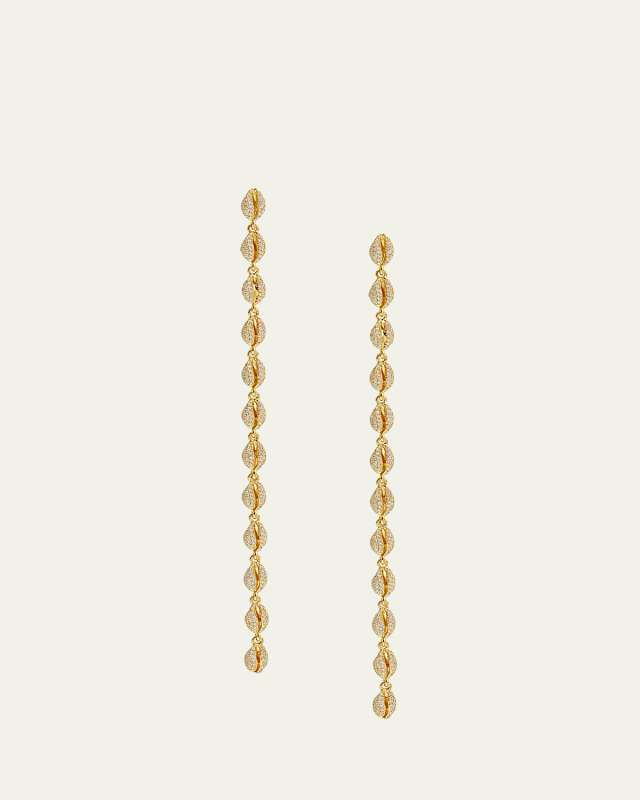 18K Gold Le Cauri Endiament Pave Diamond Shoulder Duster Earrings